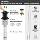 PARLOS Two-Handle Bathroom Sink Faucet with Metal Drain Assembly and Supply Hose Lead-Free cUPC Mixer Double Handle Tap Laundry Utility Faucet, Oil Rubbed Bronze, 1.2 GPM (13592P)