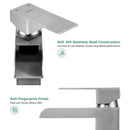 PARLOS Waterfall Vessel Sink Faucet Tall Bathroom Faucet Single Handle, Single Hole Bowl Basin Mixer Tap with Water Supply Lines, Brushed Nickel, 1441102D