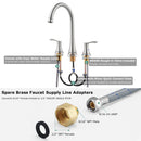 PARLOS 2-Handle Widespread High Arc Roman Tub Faucet with Valve & Faucet Supply Lines, Brushed Nickel, Demeter 1436202