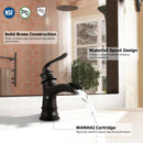 PARLOS Single Handle Bathroom Faucet with Deck Plate, Metal Pop Up Drain and cUPC Faucet Supply Lines, Matte Black  (1434904)