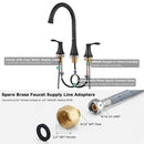 PARLOS 2-Handle Widespread High Arc Roman Tub Faucet Tub Filler with Valve & Faucet Supply Lines, Matte Black, Demeter 1436204