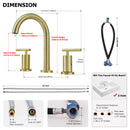 PARLOS 2-Handle Widespread 8 inch Bathroom Sink Faucet 3 Hole Vanity Faucet with cUPC Faucet Supply Lines, Brushed Gold, 1.2GPM, 1437408PD