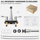 PARLOS 2-Handle Bathroom Sink Faucet with Metal Drain Assembly and and Faucet Supply Lines (1.2GPM, Brushed Nickel), 1362502P