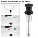 PARLOS Bathroom Sink Drain without Overflow, Metal Pop Up Drain for Vessel Sink, Oil Rubbed Bronze, 2108603