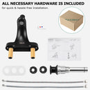 PARLOS Single Handle Mid Arc Centerset Bathroom Sink Faucet with Metal Pop-up Drain and cUPC Faucet Supply Lines, 1.2GPM, Matte Black 1343304P