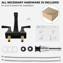 PARLOS 2 Handles Centertset Bathroom Faucet with All Metal Pop-up Drain & Faucet Supply Lines, Oil Rubbed Bronze, 1.2GPM, Doris 14133P