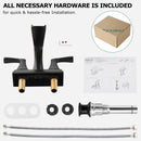 PARLOS 2 Handles Waterfall Bathroom Faucet with Pop-up Drain and Faucet Supply Lines, Oil Rubbed Bronze, 1.2 GPM (14069P)