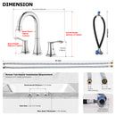 PARLOS High Arc 2-Handle Widespread Roman Tub Faucet with Valve & Faucet Supply Lines, Chrome, Demeter 1436201