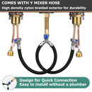 PARLOS Waterfall Widespread Bathroom Faucet Double Handles with Metal Pop Up Drain & cUPC Faucet Supply Lines, Brushed Nickel, 1.2 GPM (14070P)