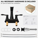 PARLOS 2 Handles Waterfall Bathroom Faucet with Pop-up Drain and Faucet Supply Lines, Oil Rubbed Bronze, Demeter 1431703