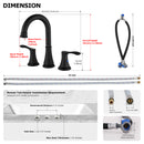 PARLOS 2-Handle Widespread High Arc Roman Tub Faucet Tub Filler with Valve & Faucet Supply Lines, Matte Black, Demeter 1436204