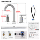 PARLOS 2-Handle Widespread 8 inch Bathroom Sink Faucet 3 Hole Vanity Faucet with cUPC Faucet Supply Lines, Brushed Nickel, 1.2GPM, 1437402PD