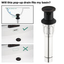 PARLOS Bathroom Sink Drain with Overflow, Metal Pop Up Drain for Vessel Sink, Oil Rubbed Bronze, 2108503