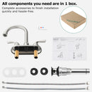 PARLOS Two-Handle Bathroom Sink Faucet with Metal Drain Assembly and Supply Hose Lead-Free cUPC Mixer Double Handle Tap Laundry Utility Faucet, Brushed Nickel, 1.2 GPM (13591P)