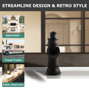 PARLOS Single Handle Bathroom Faucet with Deck Plate, Metal Pop Up Drain and cUPC Faucet Supply Lines, Matte Black  (1434904)