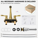 PARLOS 2-Handle Bathroom Sink Faucet with Drain assembly and Water Supply Hose, Brushed Gold, Demeter  1362508P