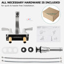 PARLOS 2 Handles 4 Inch Centerset Bathroom Sink Faucet Brushed Nickel with All Metal Pop-up Drain & Faucet Supply Lines, 1.2GPM, Doris 14072P