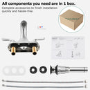 PARLOS Two-Handle Bathroom Sink Faucet with Metal Drain Assembly and Supply Hose, Lead-Free cUPC,Brushed Nickel,1.2 GPM (13622P)