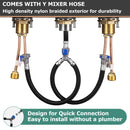 PARLOS Widespread Double Handles Bathroom Faucet with Metal Pop Up Drain and cUPC Faucet Supply Lines, Brushed Gold, 1.2 GPM (1365108P)