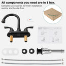 PARLOS Two-Handle Bathroom Sink Faucet with Metal Drain Assembly and Supply Hose Lead-Free cUPC Mixer Double Handle Tap Laundry Utility Faucet, Oil Rubbed Bronze, 1.2 GPM (13592P)