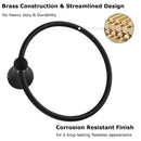 PARLOS Towel Ring, Wall Mounted Hand Towel Holder, Matte Black Hand Towel Bar for Bathroom & Kitchen, 2101804