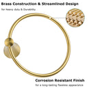 PARLOS Towel Ring, Wall Mounted Hand Towel Holder, Brushed Gold Hand Towel Bar for Bathroom & Kitchen, 2101808