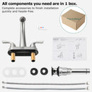 PARLOS 2-Handle Bathroom Sink Faucet with Drain Assembly and Supply Hose Lead-Free cUPC Lavatory Faucet Mixer Double Handle Tap Deck Mounted Brushed Nickel,1.2 GPM Flow Rate (13598P)