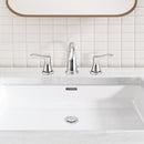 PARLOS Widespread 2 Handles Bathroom Faucet with Metal Pop Up Sink Drain and cUPC Faucet Supply Lines, Chrome, 1.2GPM Demeter 1364701P