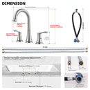 PARLOS 2-Handle Widespread High Arc Roman Tub Faucet with Valve & Faucet Supply Lines, Brushed Nickel, Demeter 1436202