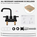 PARLOS 2-handle Matte Black Bathroom Sink Faucetwith Pop-up Sink Drain and Faucet Supply Lines, 1.2GPM, 1431604P
