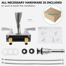 PARLOS 2 Handles Waterfall Bathroom Faucet with Pop-up Drain and Faucet Supply Lines, Brushed Nickel, 1.2 GPM (14068P)