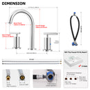 PARLOS 2-Handle Widespread 8 inch Bathroom Sink Faucet 3 Hole Vanity Faucet with cUPC Faucet Supply Lines, Chrome, 1.2GPM, 1437401PD