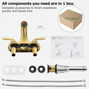 PARLOS Two-Handle Bathroom Sink Faucet with Metal Drain Assembly and Supply Hose, Lead-Free cUPC,Brushed Gold,1.2 GPM (1362208P)