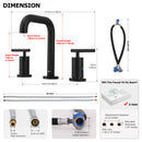 PARLOS Widespread 8 inch Bathroom Sink Faucet 3 Hole Vanity Faucet with cUPC Faucet Supply Lines, Matte Black, 1.2GPM, 1437504PD