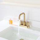 PARLOS 2-handle Brushed Gold Bathroom Faucet for Lavatory with Pop-up Sink Drain and Faucet Supply Lines, 1431608P