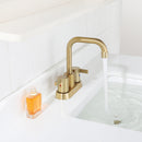 PARLOS 2-handle Brushed Gold Bathroom Faucet for Lavatory with Pop-up Sink Drain and Faucet Supply Lines, 1431608P