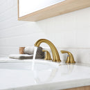 PARLOS Widespread 2 Handles Bathroom Sink Faucet 8 inch Deck Mount 3 Hole Lavatory Vanity Faucet, 1.2GPM, Brushed Gold, 1435008PD
