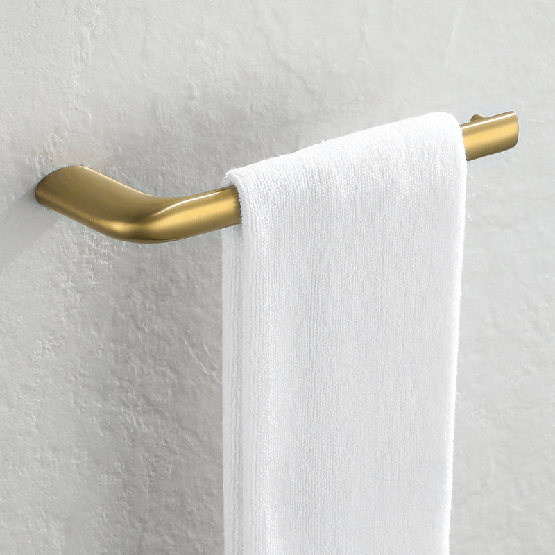 PARLOS Brass Bathroom Accessory Hareware Set 4 Pack Included Towel Bar, Hand Towel Holder, Toilet Paper Holder, Robe Hook , Brushed Gold, Demeter (2101508)