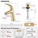 PARLOS Single Handle Bathroom Sink Faucet, Single Hole Bathroom Faucet with Pop Up Drain, Deck Plate and Cupc Water Supply Lines, Brushed Gold, 1339708