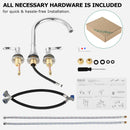 PARLOS High Arc 2-Handle Widespread Roman Tub Faucet with Valve & Faucet Supply Lines, Chrome, Demeter 1436201