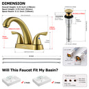 PARLOS 2-Handle Bathroom Sink Faucet with All Metal Pop-up Drain &Supply Hose Lead-Free cUPC Deck Mounted Brushed Gold, 1.2GPM (1359808P)
