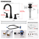 PARLOS Widespread Double Handles Bathroom Faucet with Metal Pop Up Drain and cUPC Faucet Supply Lines, Oil Rubbed Bronze, 1.2 GPM (13652P)