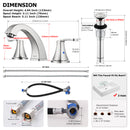 PARLOS Widespread Double Handles Bathroom Faucet with Pop Up Drain and cUPC Faucet Supply Lines, Brushed Nickel, 1.2 GPM (14172P)