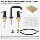 PARLOS Widespread 8 inch Bathroom Sink Faucet 3 Hole Vanity Faucet with cUPC Faucet Supply Lines, Matte Black, 1.2GPM, 1437504PD