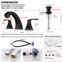 PARLOS Widespread Double Handles Bathroom Faucet with Pop Up Drain and cUPC Faucet Supply Lines, Oil Rubbed Bronze, 1.2 GPM (14173P)