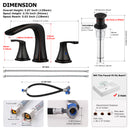 PARLOS Waterfall Widespread Bathroom Sink Faucet 2 Handles with Metal Pop Up Drain & cUPC Faucet Supply Lines, Oil Rubbed Bronze, 1.2 GPM（14071P）