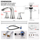 PARLOS Waterfall Widespread Bathroom Faucet Double Handles with Metal Pop Up Drain & cUPC Faucet Supply Lines, Brushed Nickel, 1.2 GPM (14070P)