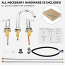 PARLOS 2-Handle Widespread 8 inch Bathroom Sink Faucet 3 Hole Vanity Faucet with cUPC Faucet Supply Lines, Chrome, 1.2GPM, 1437401PD