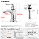 PARLOS Single Handle Bathroom Faucet, Waterfall Sink Faucet with Pop Up Drain, Escutcheon and Cupc Water Supply Lines, Chrome, 1434901