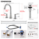 PARLOS Widespread Double Handles Bathroom Faucet with Metal Pop Up Drain and cUPC Faucet Supply Lines, Brushed Nickel, 1.2 GPM (13651P)